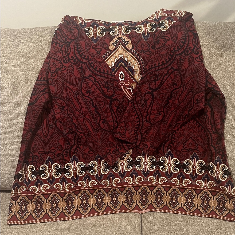 Charter Club Burgundy and Cream Patterned Top Plus Size 3X. - Picture 12 of 13